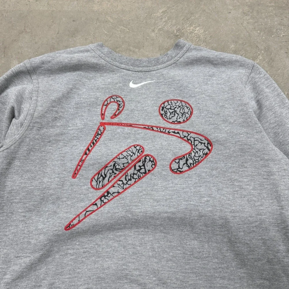 Vintage y2k Nike Lacrosse Center‎ Swoosh Grey Sweatshirt - L/XL